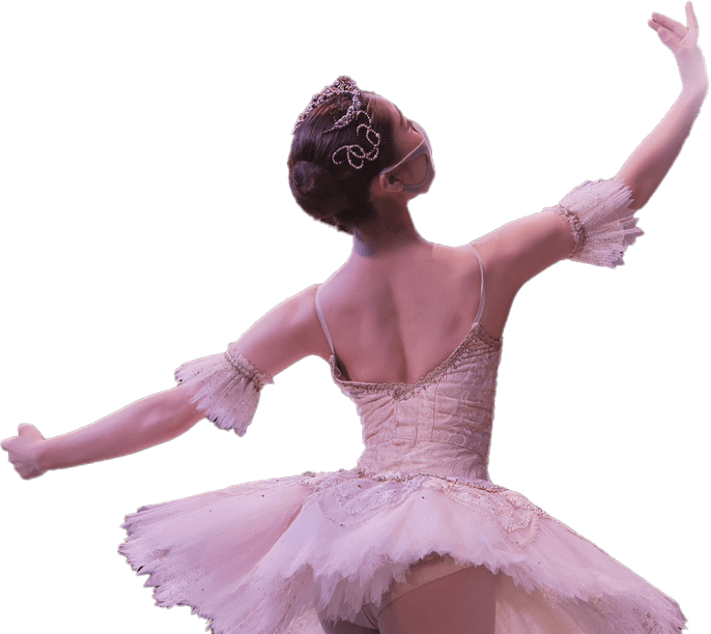 白い衣装を着た女性バレリーナ